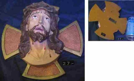 27 PLACA CRISTO CRUZ MARMOLINA PINTADA